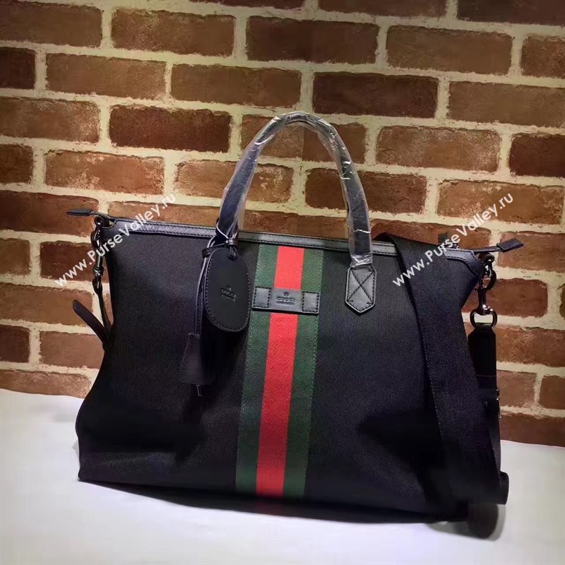 Gucci large canvas shoulder tote black bag 6531