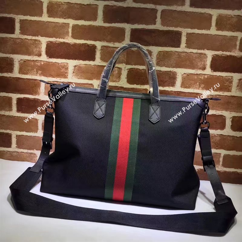 Gucci large canvas shoulder tote black bag 6531