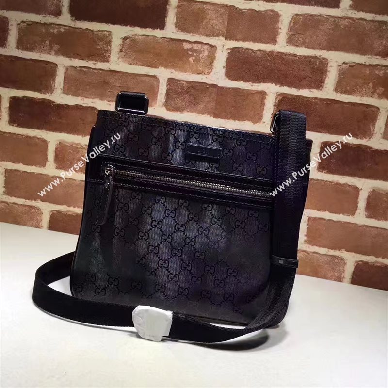 Gucci small black GG shoulder canvas bag 6532