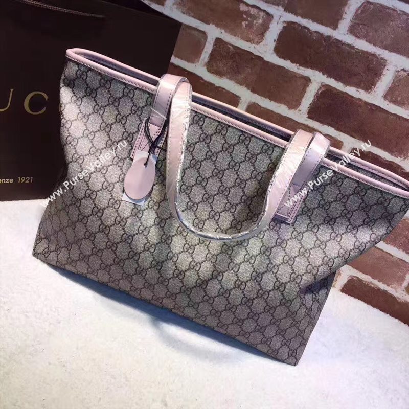 Gucci GG gray v pink shoulder tote bag 6535