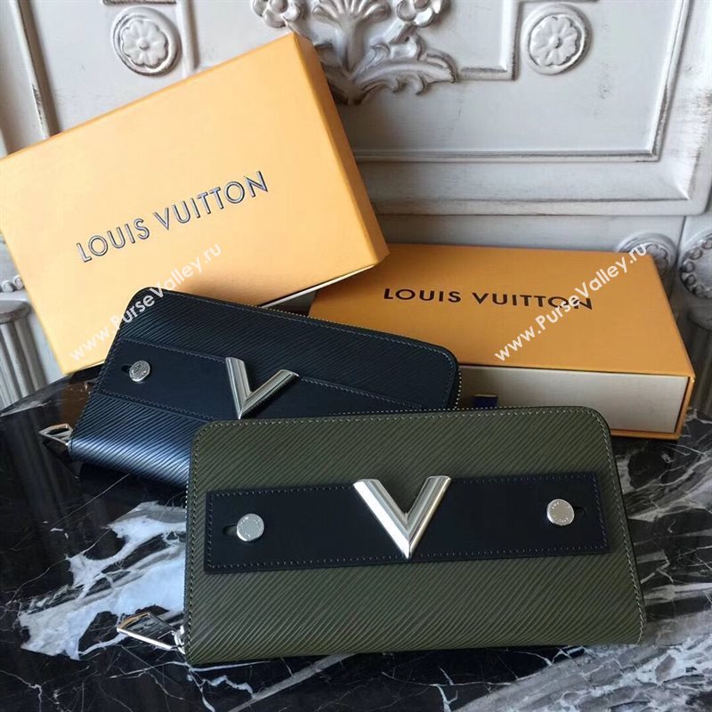 LV Louis Vuitton M62522 Twist Zippy Wallet Epi Leather Essential V Handbag Bag Black 6640