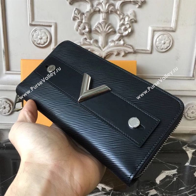 LV Louis Vuitton M62522 Twist Zippy Wallet Epi Leather Essential V Handbag Bag Black 6640