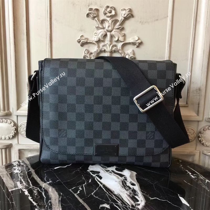 Men LV Louis Vuitton District Small Messenger Bag N41260 Damier Handbag Gray 6641