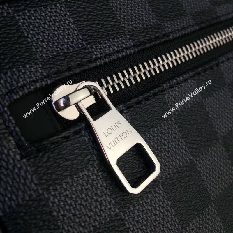 Men LV Louis Vuitton Damier Kasai Clutch Handbag N41664 Leather Bag Gray 6653