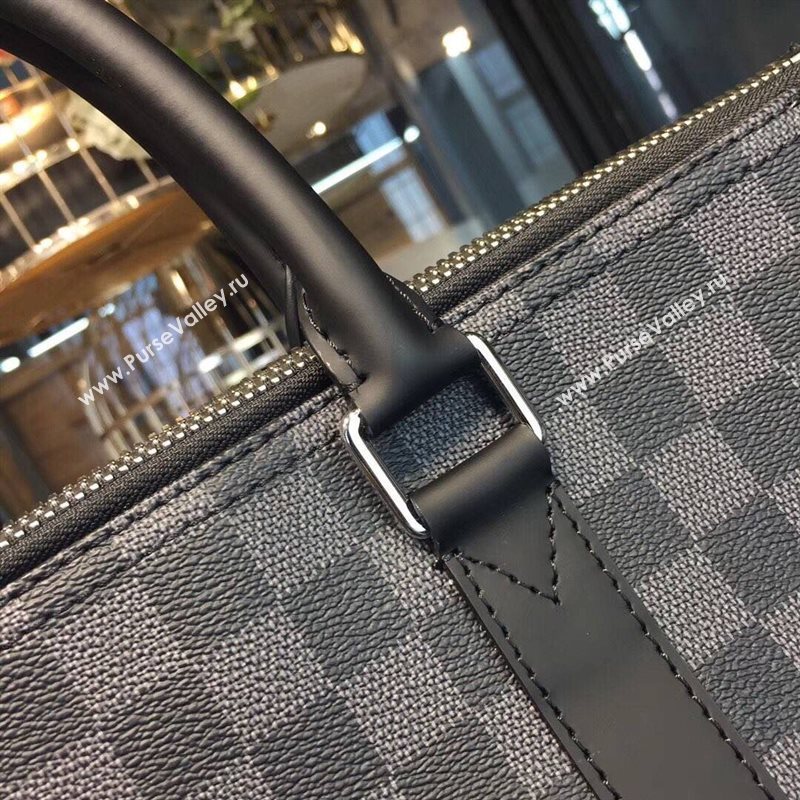 LV Men Louis Vuitton Anton Tote Handbag N40000 Damier Briefcafe Bag Gray 6654