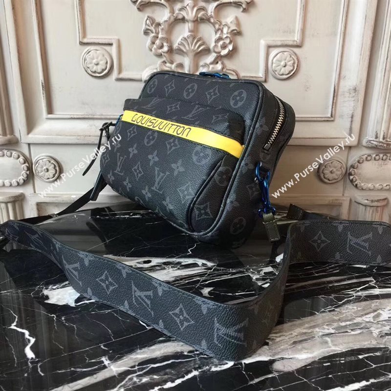 LV Men Louis Vuitton Monogram Zipper Shoulder Bag M42632 Messenger Handbag Black 6656