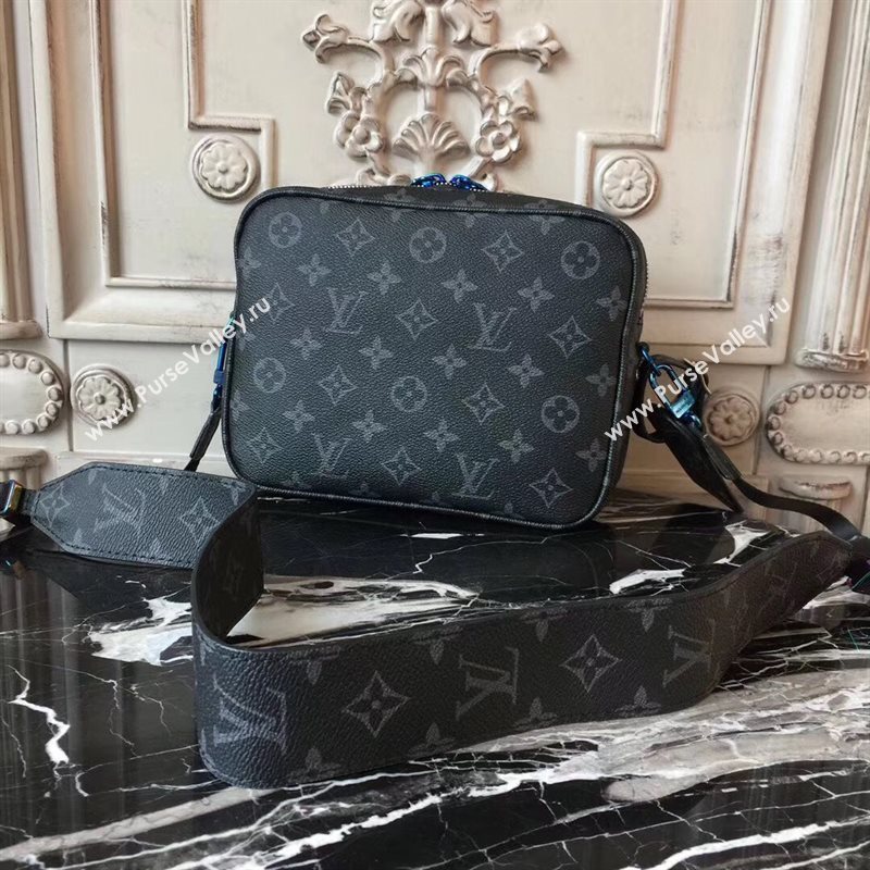 LV Men Louis Vuitton Monogram Zipper Shoulder Bag M42632 Messenger Handbag Black 6656