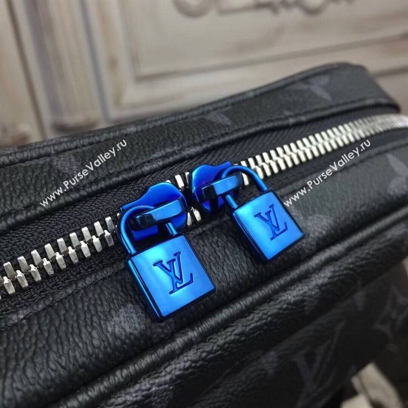 LV Men Louis Vuitton Monogram Zipper Shoulder Bag M42632 Messenger Handbag Black 6656