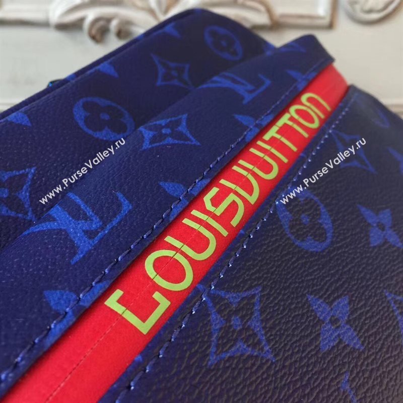 LV Men Louis Vuitton Monogram Zipper Shoulder Bag M42631 Messenger Handbag Blue 6657