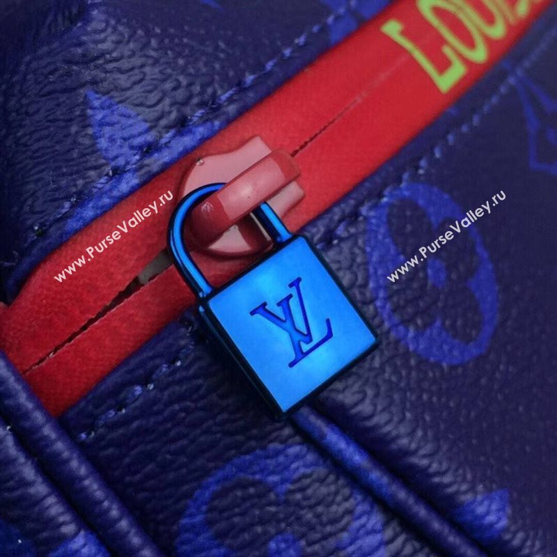 LV Men Louis Vuitton Monogram Zipper Shoulder Bag M42631 Messenger Handbag Blue 6657