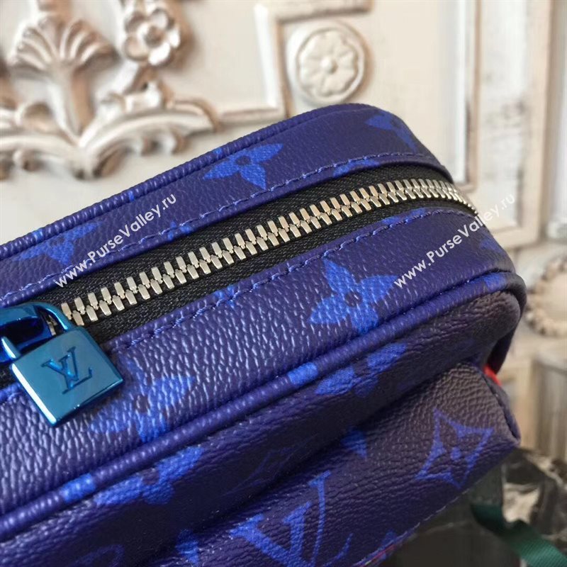 LV Men Louis Vuitton Monogram Zipper Shoulder Bag M42631 Messenger Handbag Blue 6657