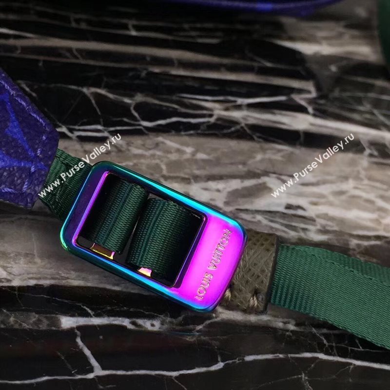 LV Men Louis Vuitton Monogram Zipper Shoulder Bag M42631 Messenger Handbag Blue 6657