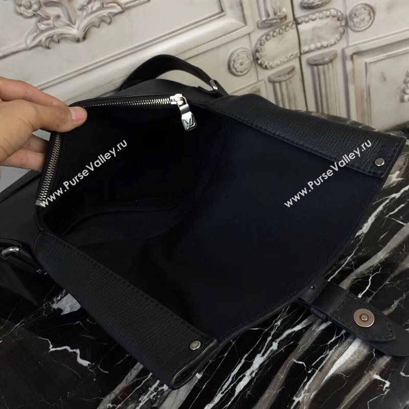 LV Men Louis Vuitton M54963 Canyon Messenger Bag Real Leather Handbag Black 6660