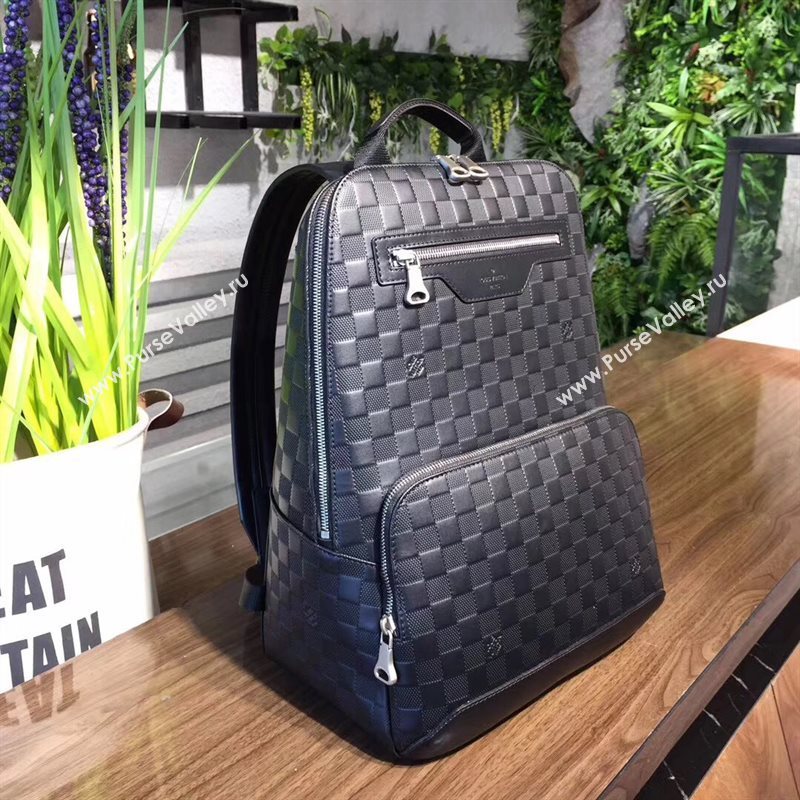 LV Men Louis Vuitton N41043 Avenue Backpack Bag Damier Infini Leather Handbag Black 6661
