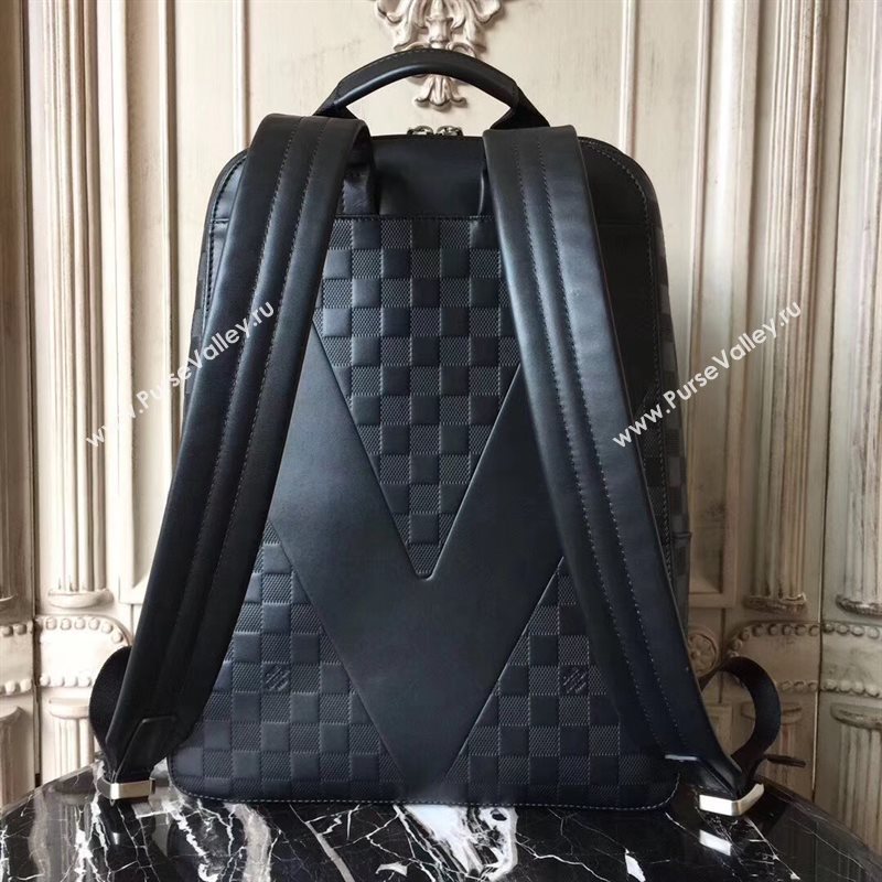 LV Men Louis Vuitton N41043 Avenue Backpack Bag Damier Infini Leather Handbag Black 6661