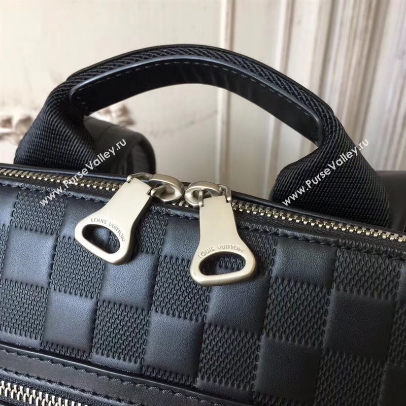 LV Men Louis Vuitton N41043 Avenue Backpack Bag Damier Infini Leather Handbag Black 6661