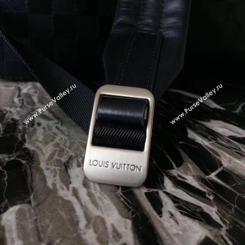 LV Men Louis Vuitton N41043 Avenue Backpack Bag Damier Infini Leather Handbag Black 6661