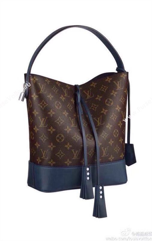 LV Louis Vuitton M94541 Monogram Idole GM Bag Leather Handbag Blue 6664