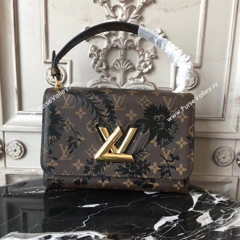 LV Louis Vuitton M53498 Monogram Twist Bag Handbag Brown 6666