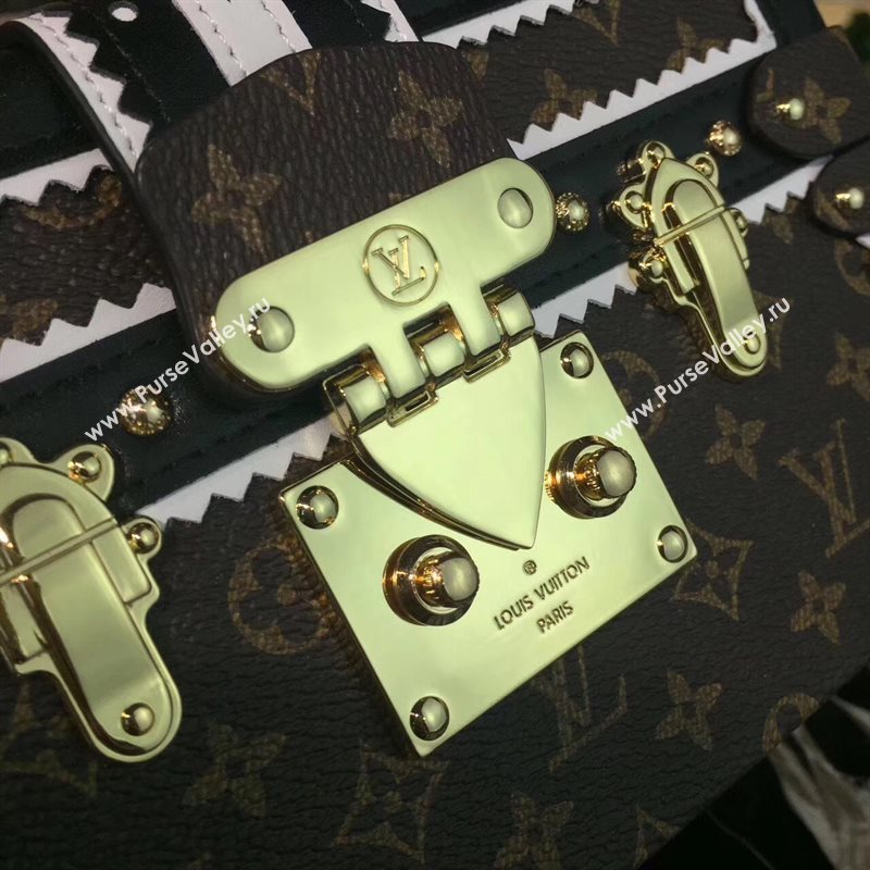 M44216 LV Louis Vuitton Petite Malle Box Bag Monogram Handbag Brown 6667