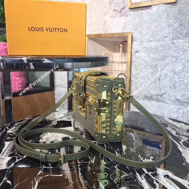 M54765 LV Louis Vuitton Petite Malle Box Bag Monogram Handbag Green 6668