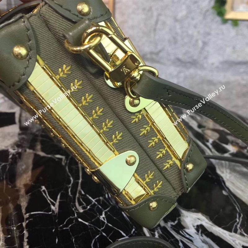M54765 LV Louis Vuitton Petite Malle Box Bag Monogram Handbag Green 6668