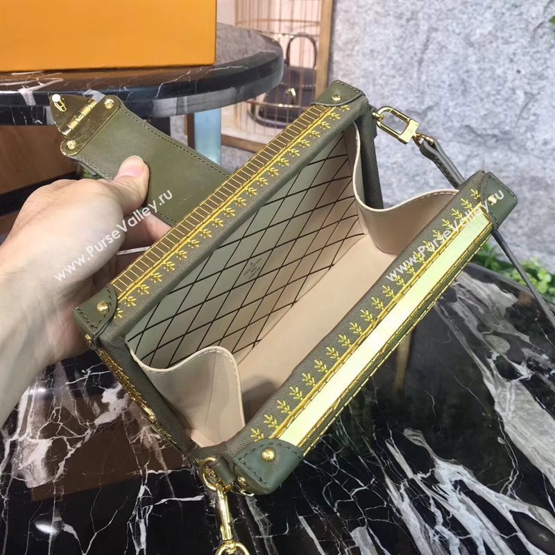 M54765 LV Louis Vuitton Petite Malle Box Bag Monogram Handbag Green 6668