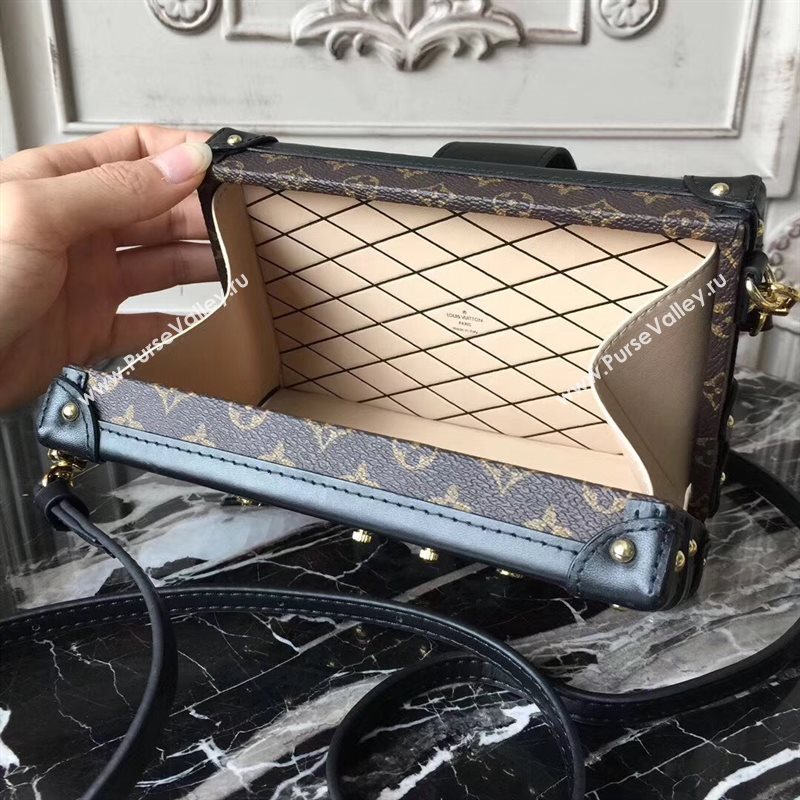 M43498 LV Louis Vuitton Petite Malle Box Bag Monogram Handbag Black Eye 6669
