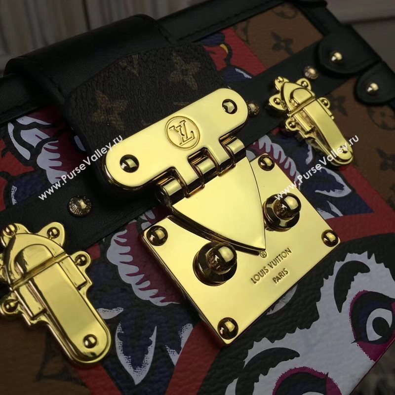 M43498 LV Louis Vuitton Petite Malle Box Bag Monogram Handbag Black Eye 6669