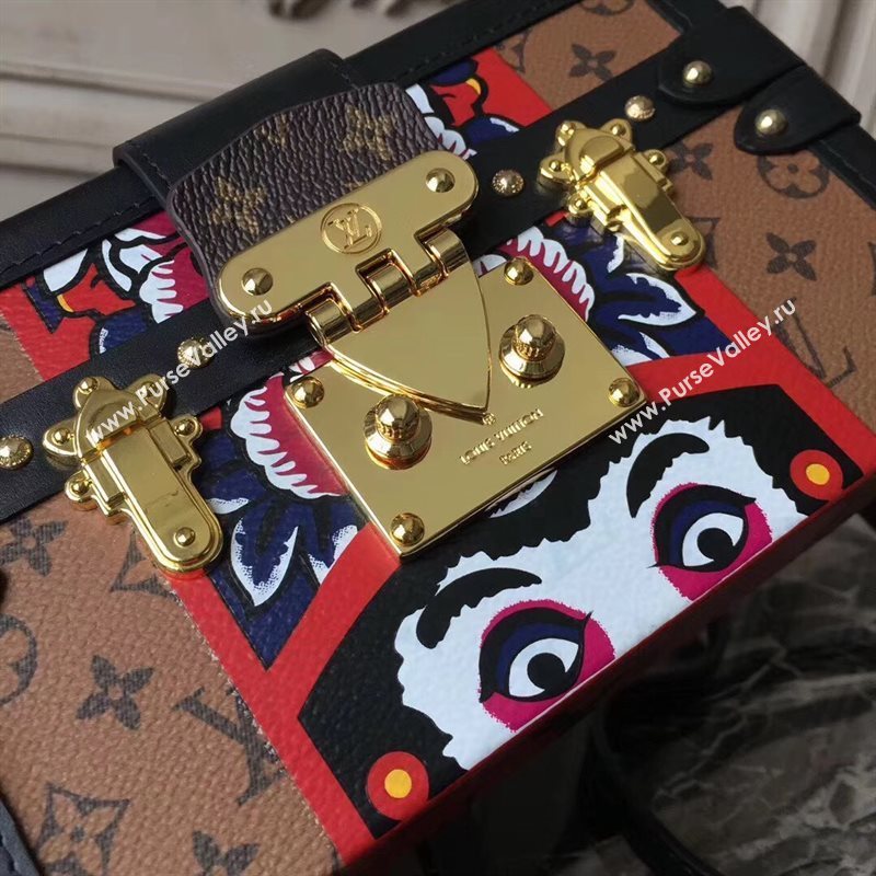 M43498 LV Louis Vuitton Petite Malle Box Bag Monogram Handbag Black Eye 6669