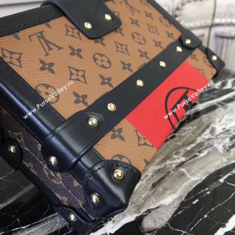 M43498 LV Louis Vuitton Petite Malle Box Bag Monogram Handbag Black Eye 6669