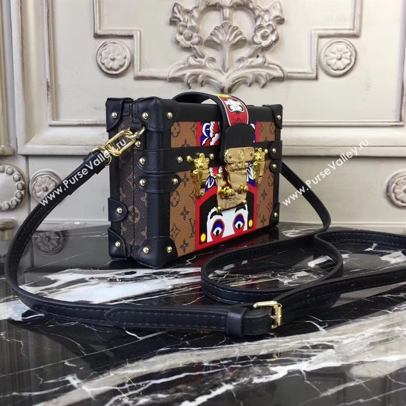 M43498 LV Louis Vuitton Petite Malle Box Bag Monogram Handbag Blue Eye 6670