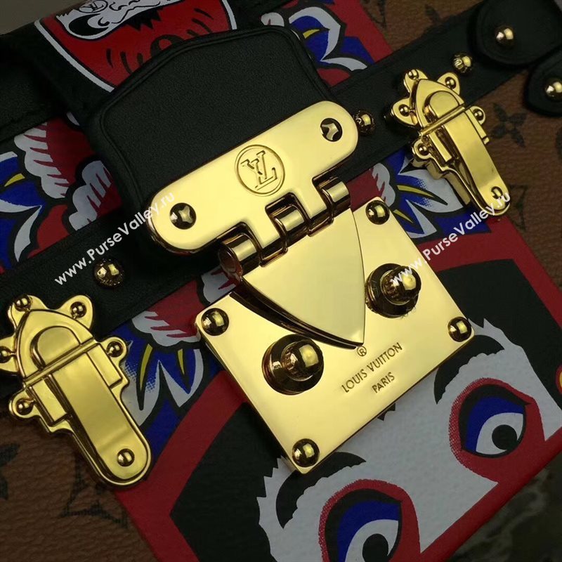 M43498 LV Louis Vuitton Petite Malle Box Bag Monogram Handbag Blue Eye 6670