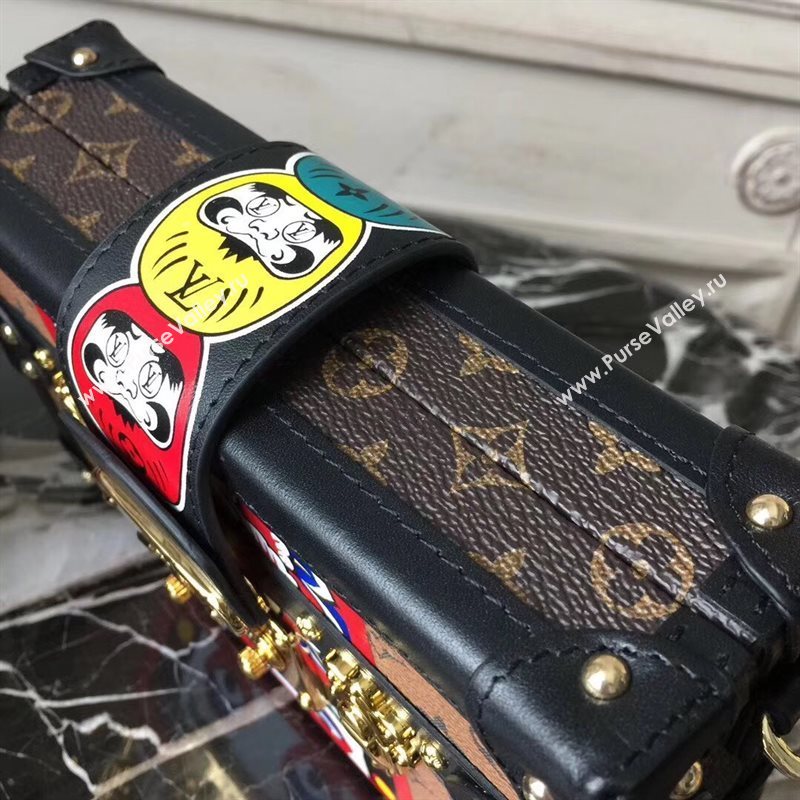 M43498 LV Louis Vuitton Petite Malle Box Bag Monogram Handbag Blue Eye 6670