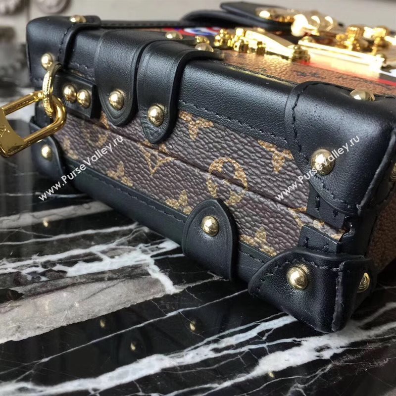 M43498 LV Louis Vuitton Petite Malle Box Bag Monogram Handbag Blue Eye 6670