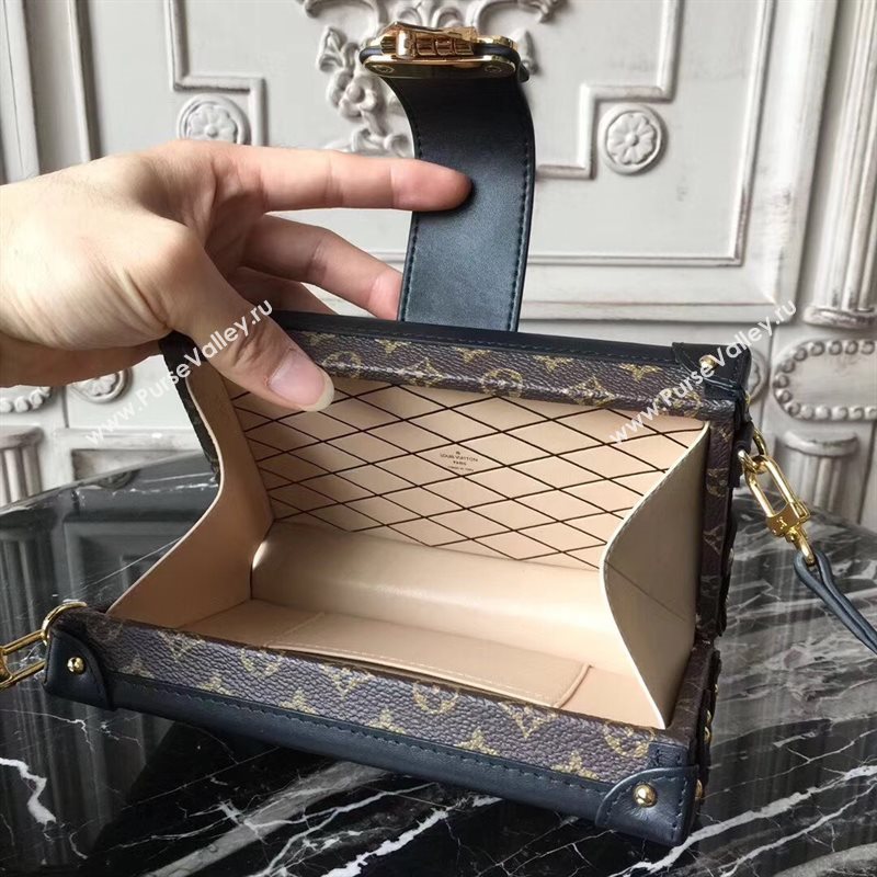 M43544 LV Louis Vuitton Petite Malle Box Bag Monogram Handbag Brown 6671