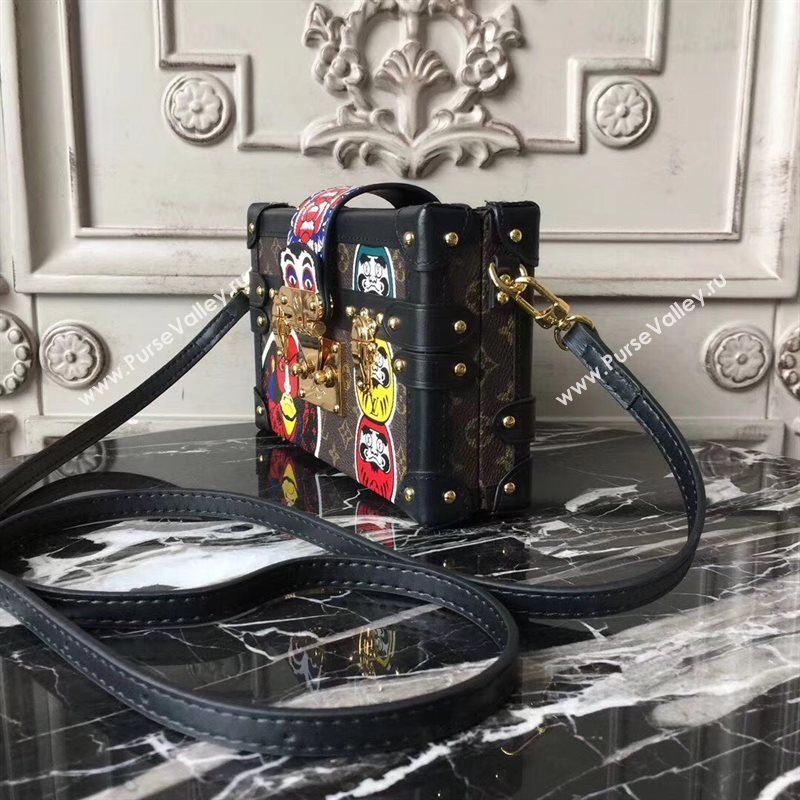 M43544 LV Louis Vuitton Petite Malle Box Bag Monogram Handbag Brown 6671