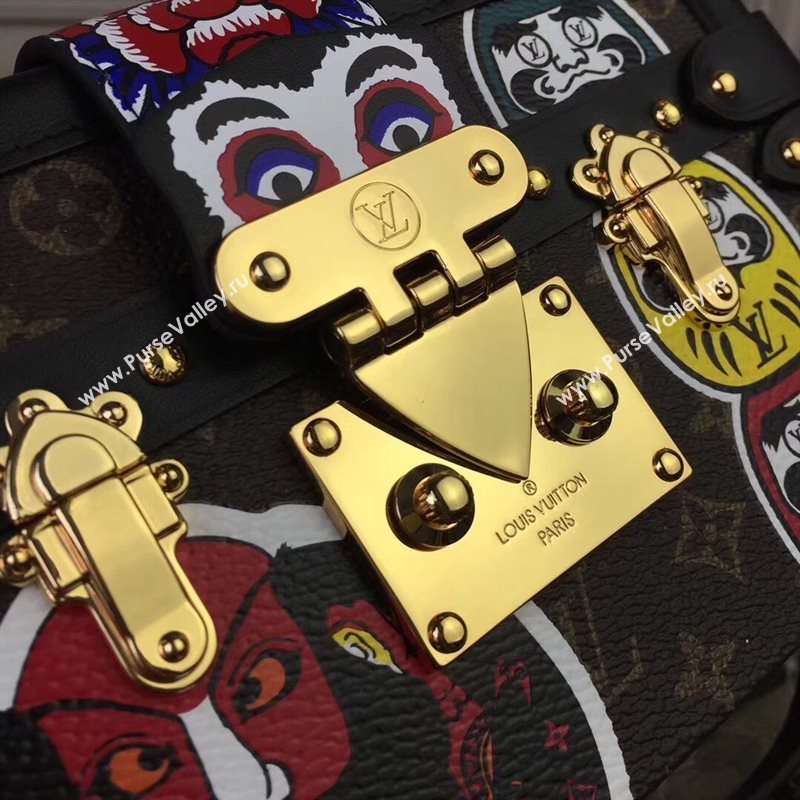 M43544 LV Louis Vuitton Petite Malle Box Bag Monogram Handbag Brown 6671