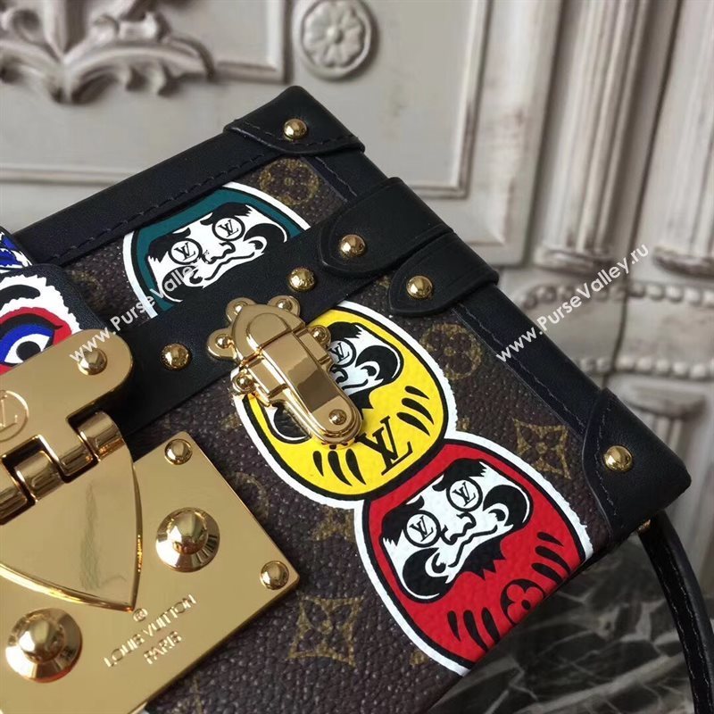 M43544 LV Louis Vuitton Petite Malle Box Bag Monogram Handbag Brown 6671