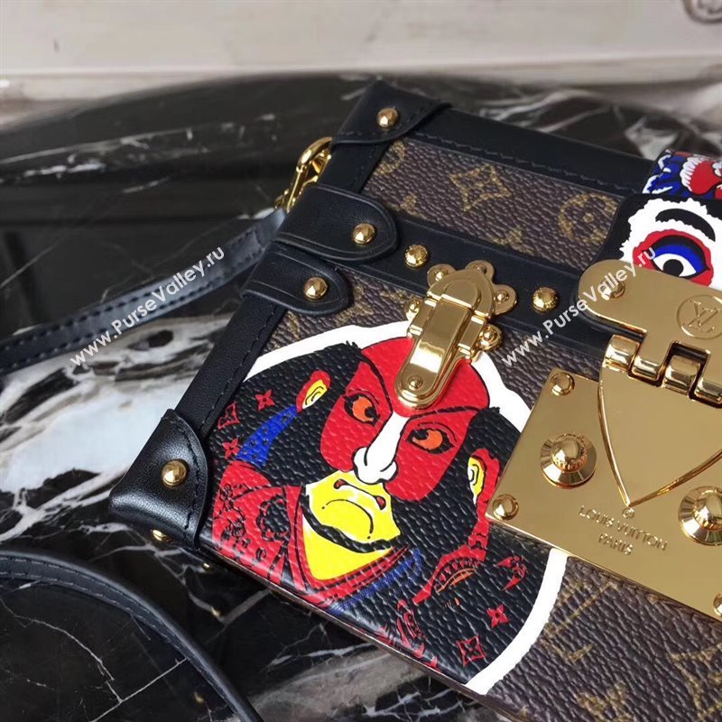 M43544 LV Louis Vuitton Petite Malle Box Bag Monogram Handbag Brown 6671