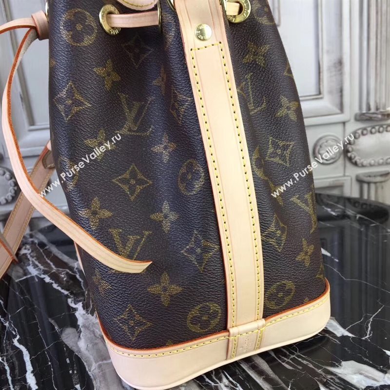 M40817 LV Louis Vuitton Monogram Noe BB Bag Leather Shoulder Handbag Brown 6673