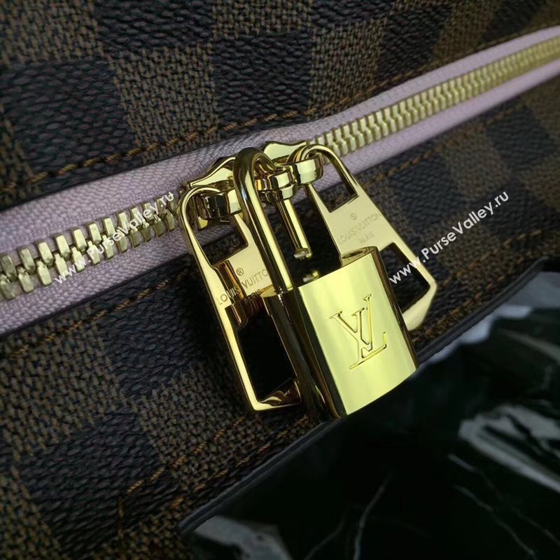 N44041 LV Louis Vuitton Monogram Jersey Bag Zipper Tote Leather Handbag Pink 6678