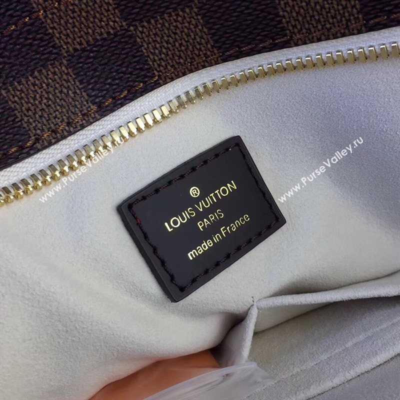 N44041 LV Louis Vuitton Monogram Jersey Bag Zipper Tote Leather Handbag Beige 6679