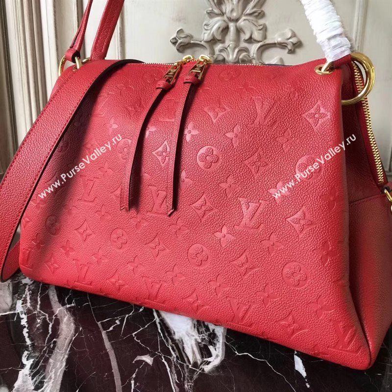 M43720 LV Louis Vuitton Monogram PONTHIEU PM Bag Zipper Real Leather Handbag Red 6681