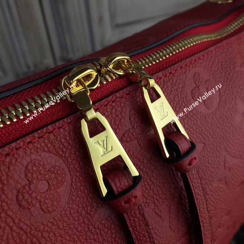 M43720 LV Louis Vuitton Monogram PONTHIEU PM Bag Zipper Real Leather Handbag Red 6681