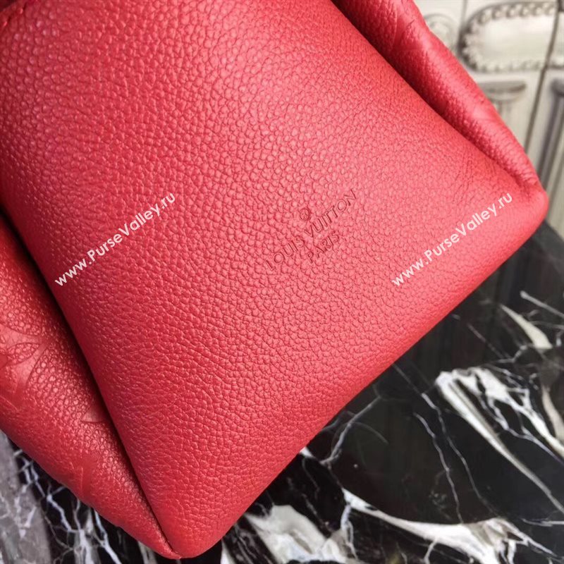 M43720 LV Louis Vuitton Monogram PONTHIEU PM Bag Zipper Real Leather Handbag Red 6681