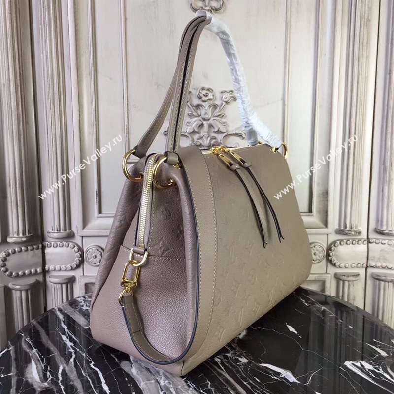 M43743 LV Louis Vuitton Monogram PONTHIEU PM Bag Zipper Real Leather Handbag Apricot 6683
