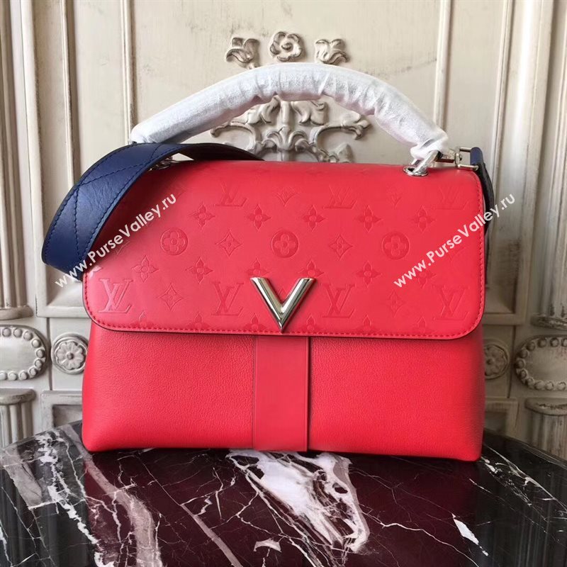 M42905 LV Louis Vuitton Very One Handle Bag Monogram Real Leather Handbag Red 6685