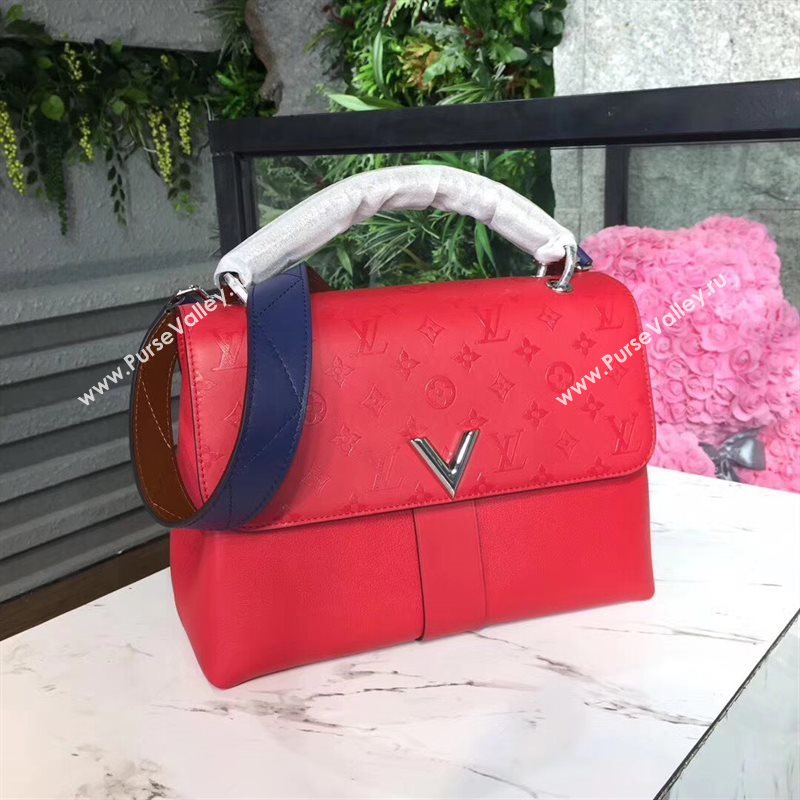 M42905 LV Louis Vuitton Very One Handle Bag Monogram Real Leather Handbag Red 6685