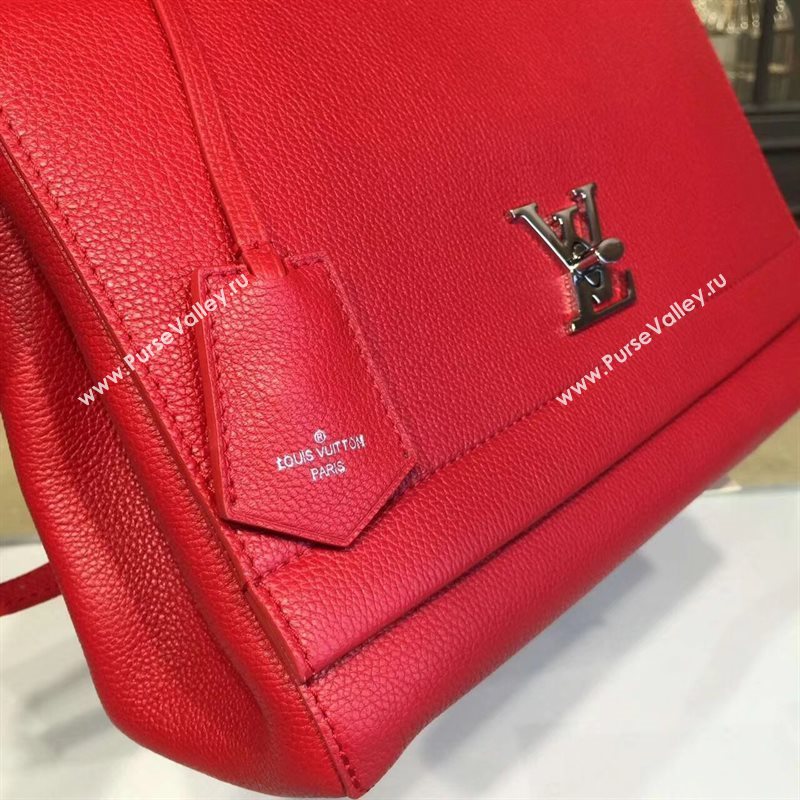 M50250 LV Louis Vuitton Lockme II Bag Veau Twist Real Leather Handbag Red 6688